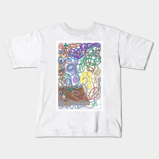 Mr Squiggly Planting Peas Kids T-Shirt